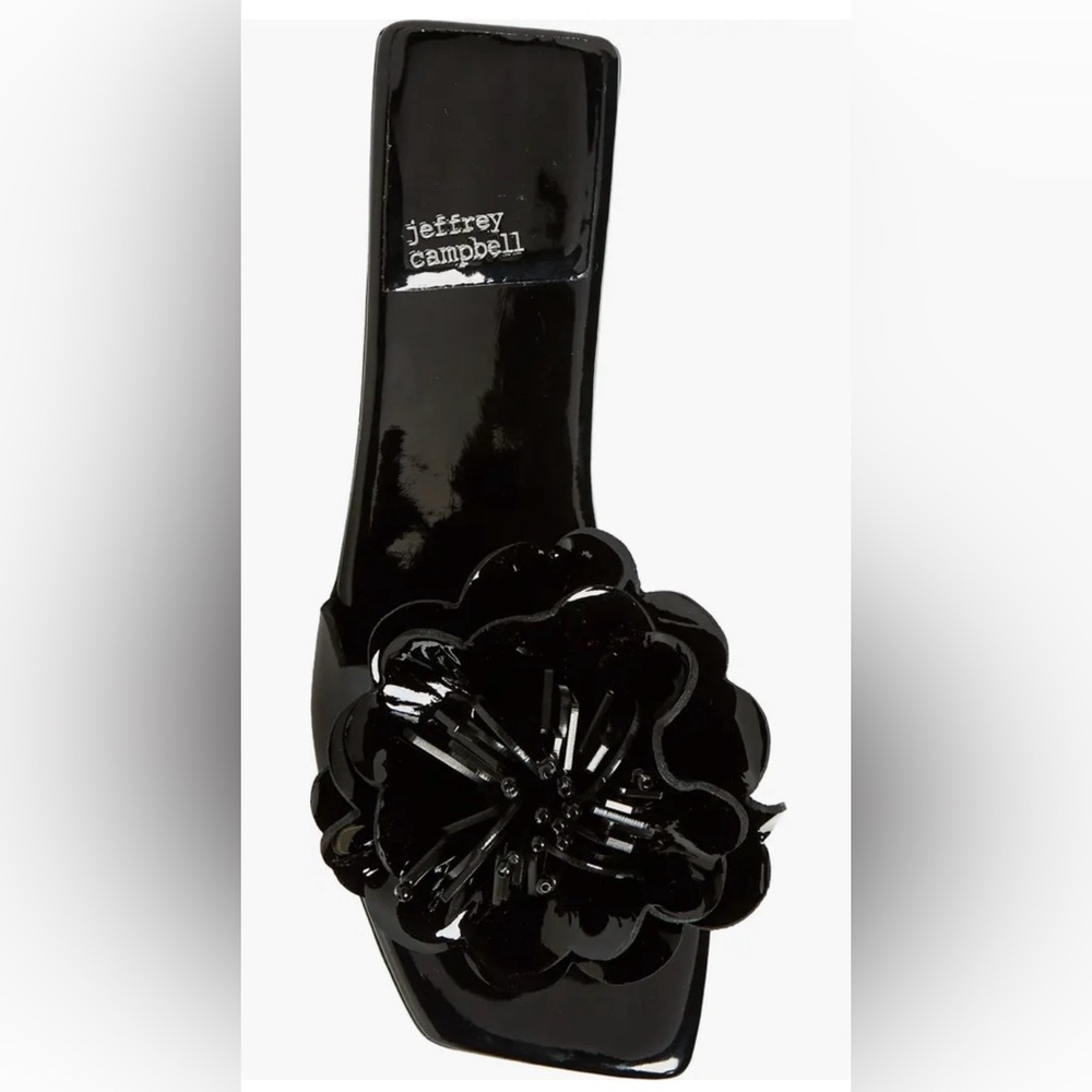 Jeffrey Campbell Bloomsday Sandal Black Floral Slip On Sandals Size 10